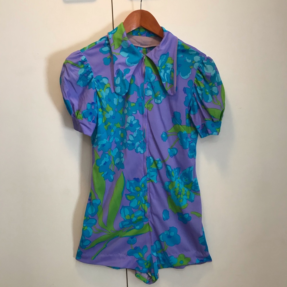 Vintage 70s funky bright romper